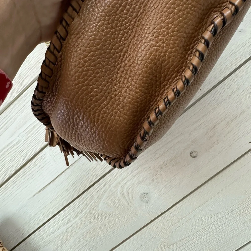 Michael Kors Whipstitch Leather Shoulder Bag